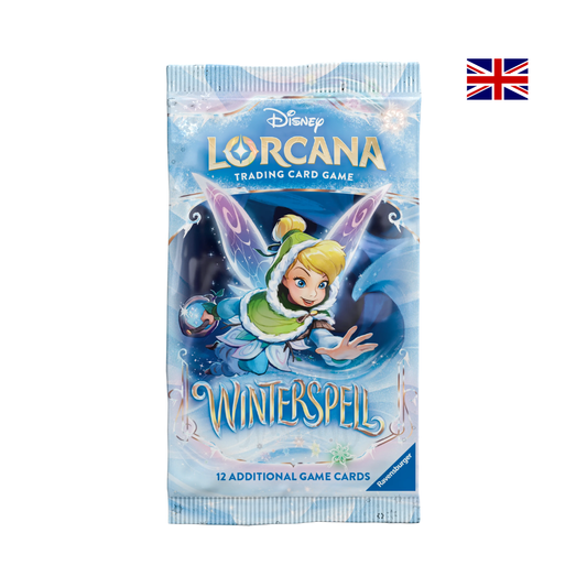 Disney Lorcana Winterspiel Boosterpack, 12 zusätzliche Spielkarten, englische Version, Trading Card Game von Ravensburger