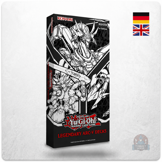 Yu-Gi-Oh! Legendary Arc-V Decks Produktbild mit deutscher und englischer Sprachversion, Original KONAMI Trading Card Game Produkt, Trinket Mage.
