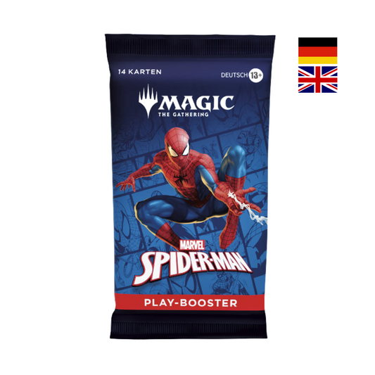 Magic the Gathering Spider-Man Play-Booster Pack auf Deutsch oder Englisch mit 14 Karten und Spider-Man Artwork