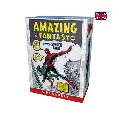 Spider-Man Amazing Fantasy Gift Bundle – englisches Fanpaket im Retro-Comic-Stil