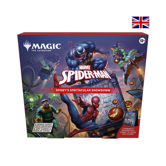 Magic the Gathering Spider-Man Spidey’s Spectacular Showdown – englisches Set mit Play Boostern und Szene-Karten