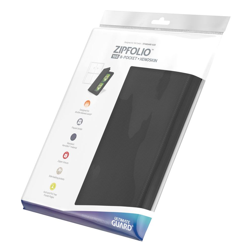 Ultimate Guard Zipfolio 160 8-Pocket Xenoskin – Black